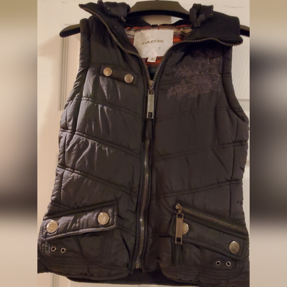 Black Maurices puffer vest